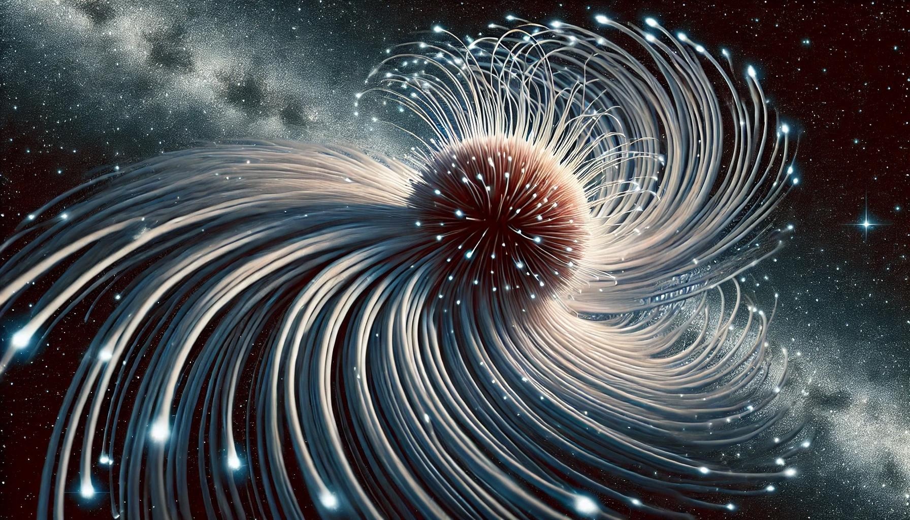 Image Credit: DALL·E 3. Prompt: Can you draw a scientific image of a tidally disrupted globular cluster with tidal tails? Research: What is the Role of Large Language Models in the Evolution of Astronomy Research?