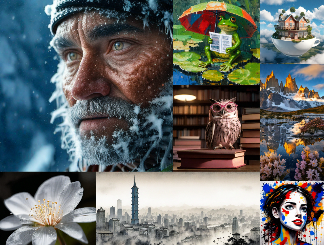 Our one-step diffusion pipeline generates vibrant and photorealistic images with exceptional detail in a single inference step, broadening the potential for text-to-image synthesis in applications like real-time interactive systems.