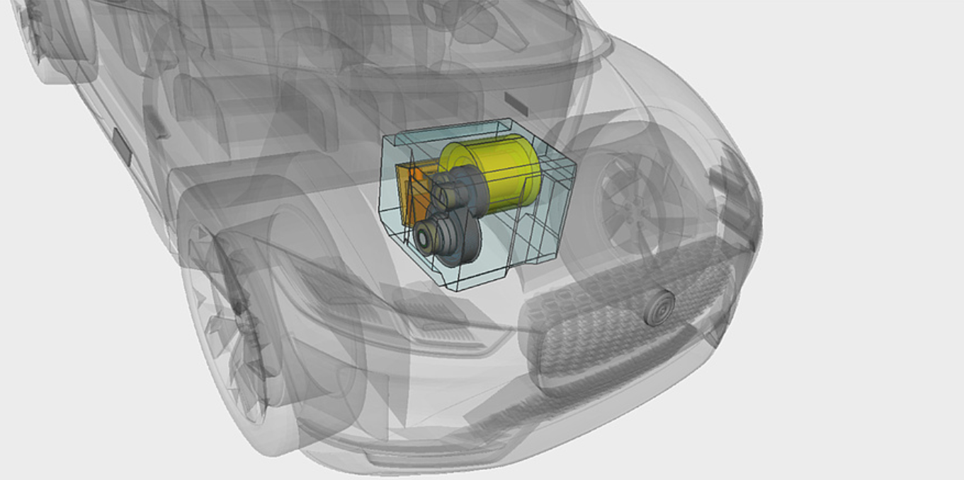 OPED is also suitable for optimising an entire vehicle platform, identifying carry-over parts in the powertrains of different models. Image source: FTG - TU Graz