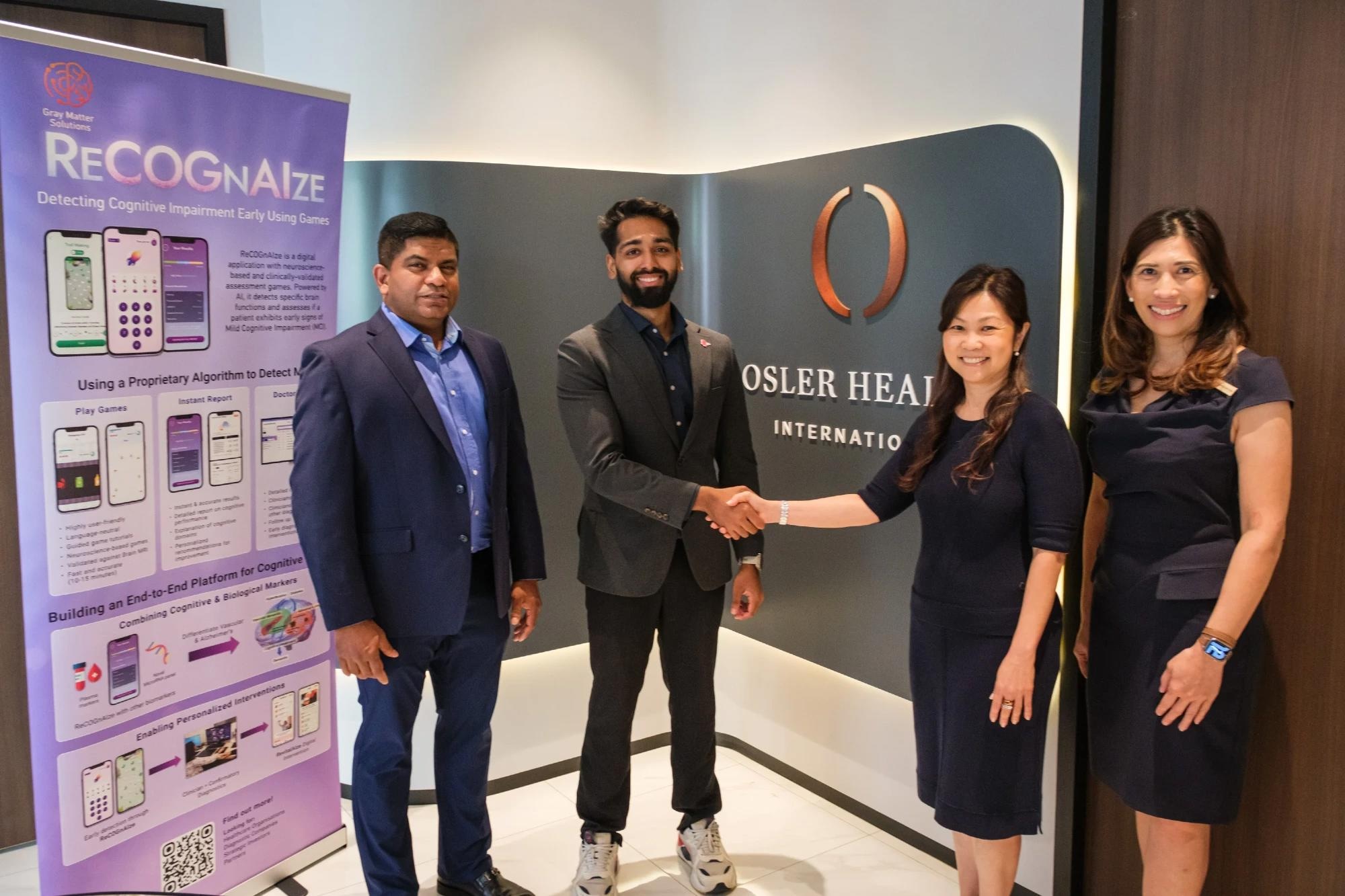 Nanyang Technological University, Singapore (NTU Singapore) spin-off company Gray Matter Solutions is partnering with Osler Group, a premium health and wellness organisation in Singapore, to offer a new screening tool that detects mild cognitive impairment (MCI) – the early stage before dementia – efficiently and affordably using Artificial Intelligence (AI).