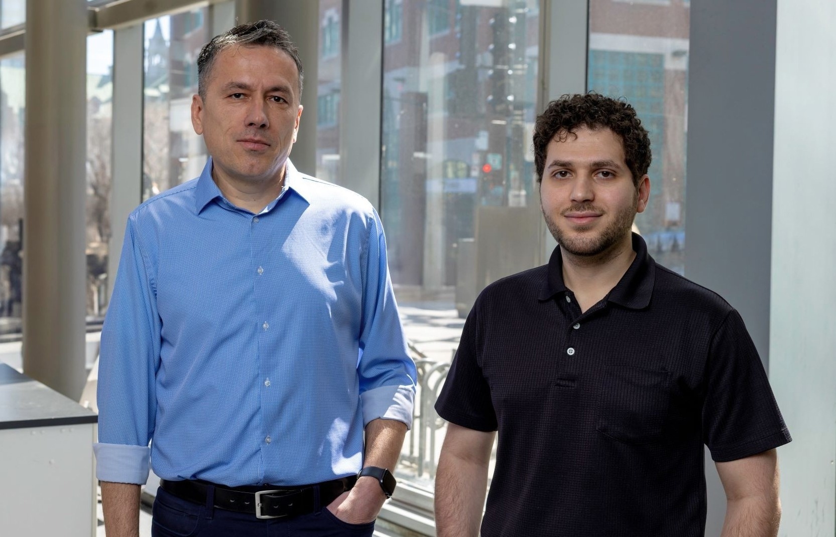 Mohamed Zareer (right) with Rastko Selmic: “We designed our research to be simple and to have as much impact as possible.”